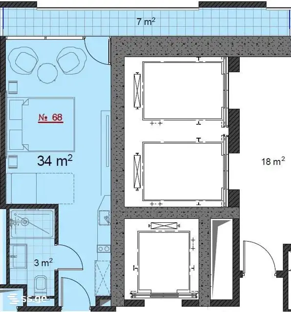 1-pok. mieszkanie 34 m², Tamar Settlement — zdjęcie 4 z 5