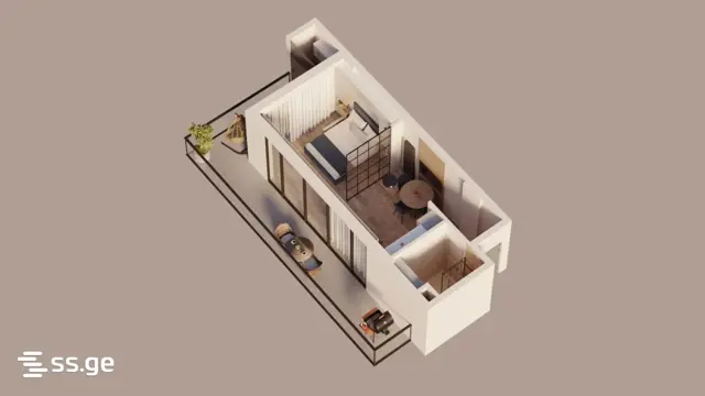 1-pok. mieszkanie 51 m², Kakhaberi District — zdjęcie 4 z 4