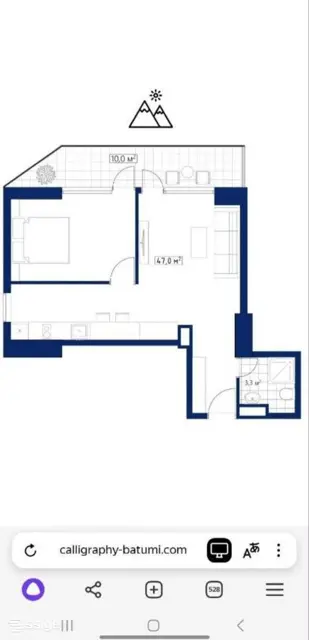 1-pok. mieszkanie 56 m², Khimshiashvili District — zdjęcie 4 z 4